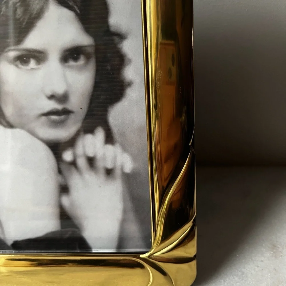 Solid Brass Photo Frame 6.5”x8.5” Vintage for 5”x7” photo..
